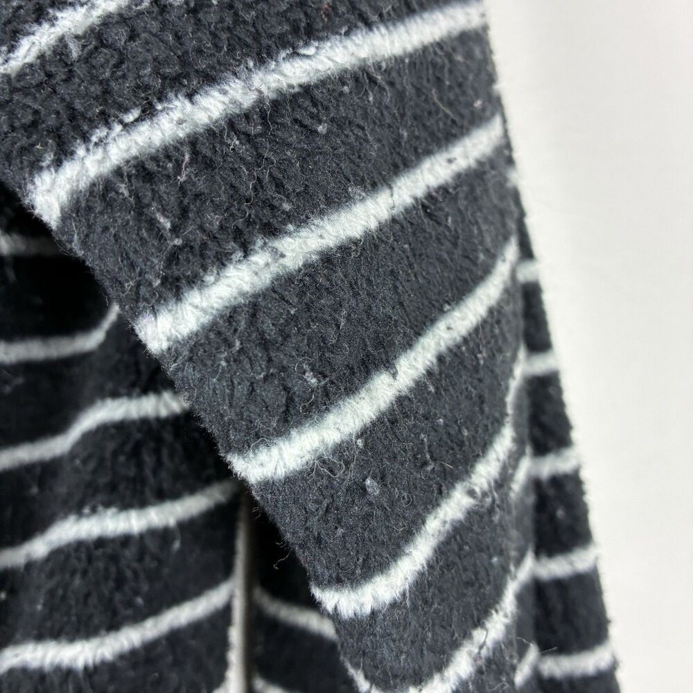 The North Face Womens Striped Fuzzy Fleece Black Full-Zip Jacket Sz S * PILLING - Picture 5 of 11